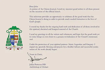 Archbishop's Message of Good Wishes