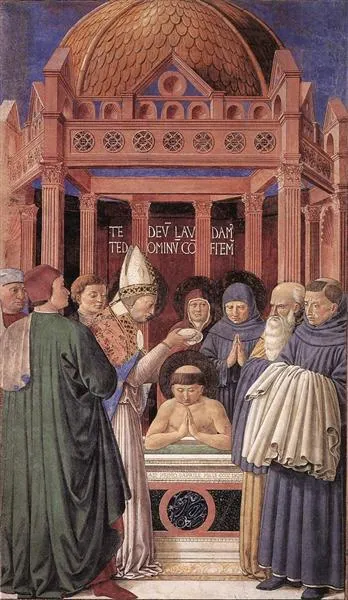 Baptism of St. Augustine by Benozzo Gozzoli